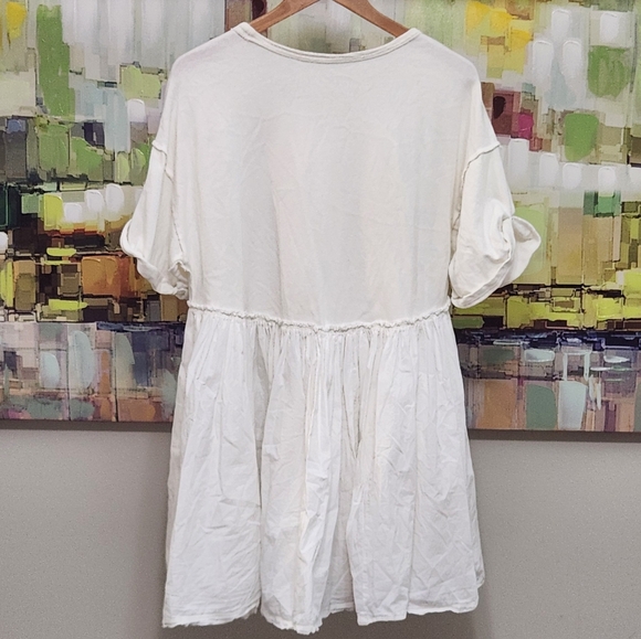 Free People Catalina Swing White Flowy Short Sleeve Sundress - Picture 12 of 13